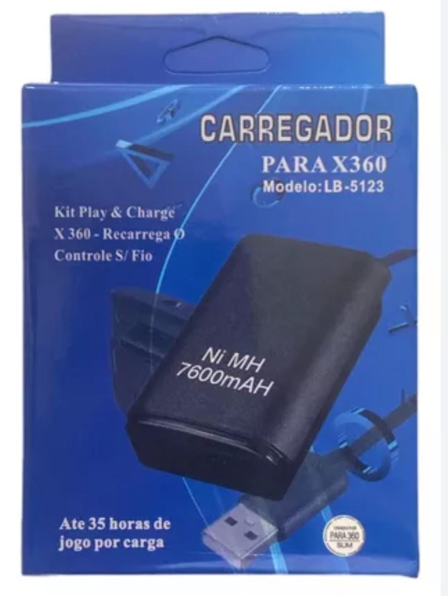 Kit Carregador E Bateria P/ Xbox 360 - Lb 5123