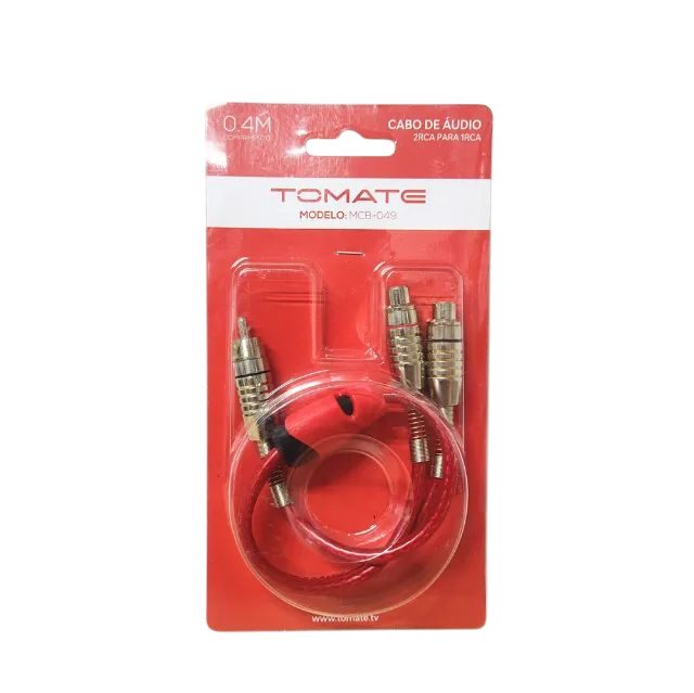 Cabo de Áudio 2 x Rca Macho 1 x Rca Fêmea - Mcb-049 - Tomate