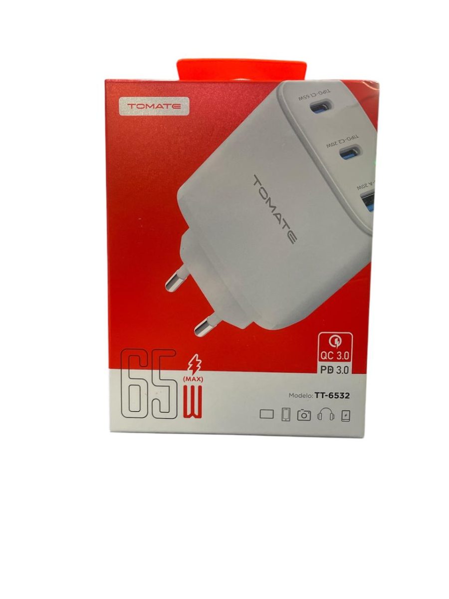 Fonte Turbo USB-C e USB 65w - Tt-6532 - Tomate