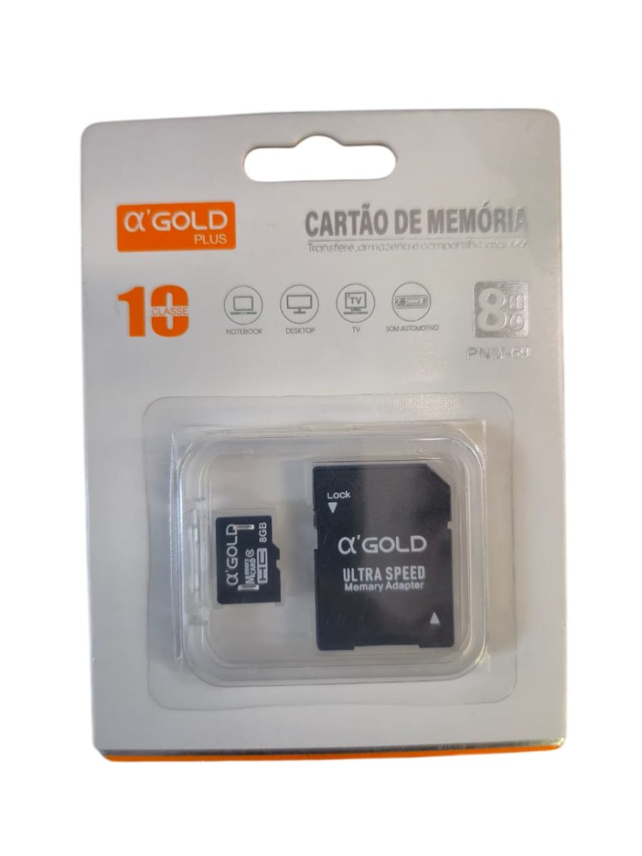 Cartão De Memoria 8gb (s/ Leitor USB) - A'Gold