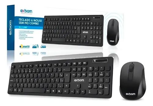 Teclado E Mouse Sem Fio - Bk-S1000F - Exbom