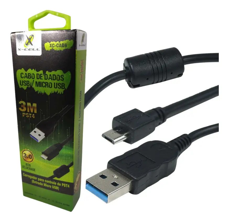 Cabo USB p/ V8 3m - Xc-Cab6 - X-Cell