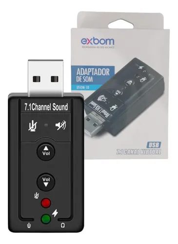 Adaptador Placa De Som Usb 7.1 -  Usom-10 - Exbom