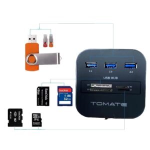 Leitor De Cartão E Hub Usb 2.0 - Mst 008 - Tomate