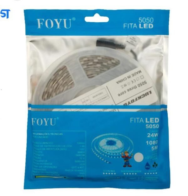 Fita Led Branco 5m  5050 - Foyu Sem Fonte - Imagem 2