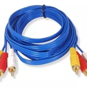 Cabo 3rca+3 Rca 3m Le-1013t Ponta Dourada It Blue