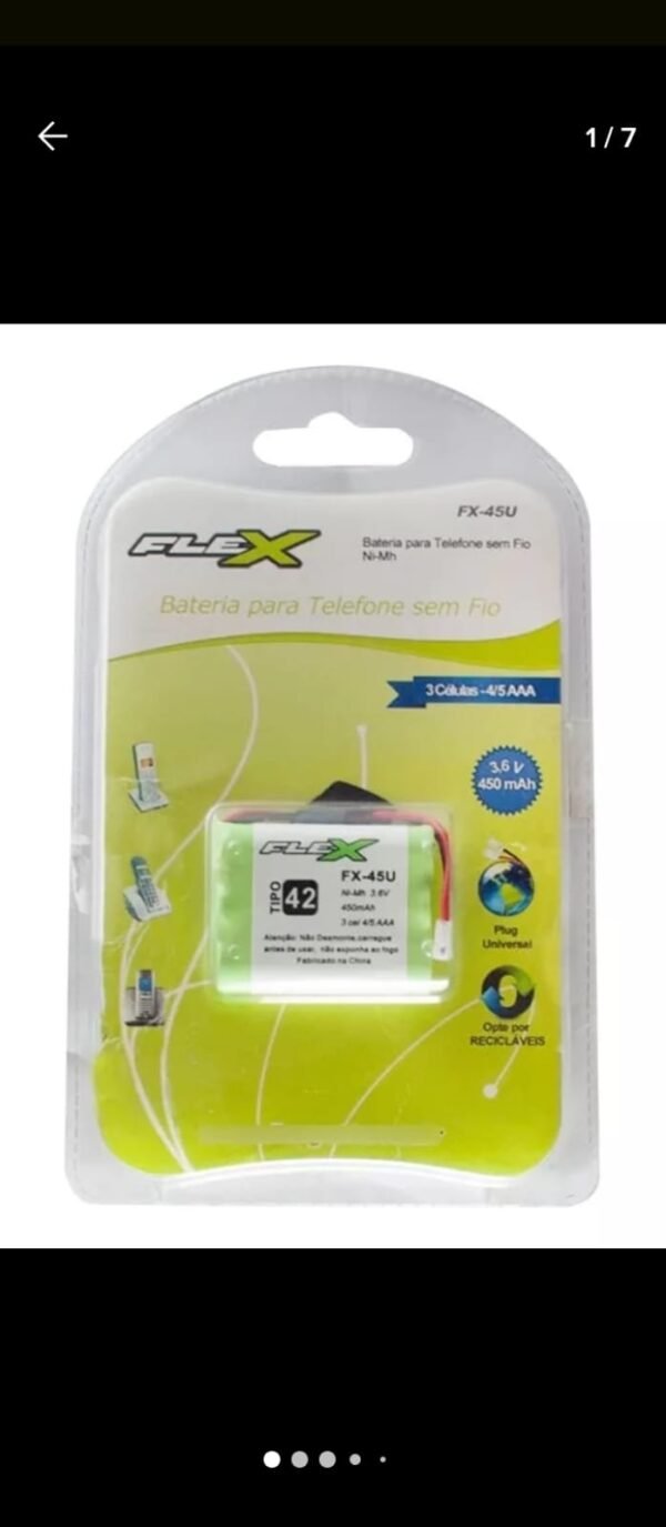 Bateria Para Telefone S/ Fio - Flex - Fx-45u