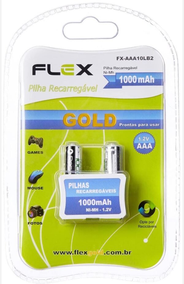 Pilha Recarregável C/ 2 Unid. "Flex" Fx-Aaa10lb2