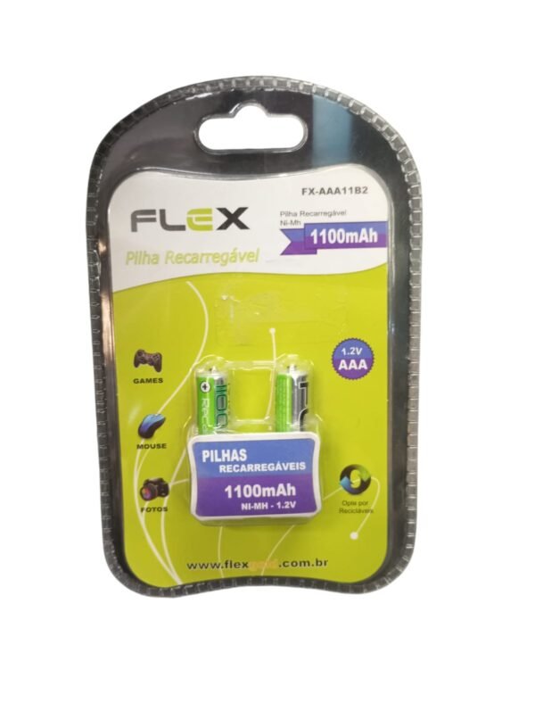 Pilha Recarregavel C/ 2 Unid. "Flex" Fx-Aaa11b2