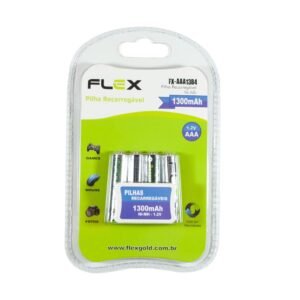Pilha Recarregável 4un Aaa 11b4 1300mah - Flex