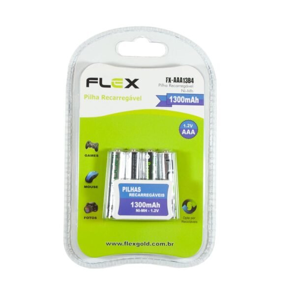 Pilha Recarregável 4un Aaa 11b4 1300mah - Flex