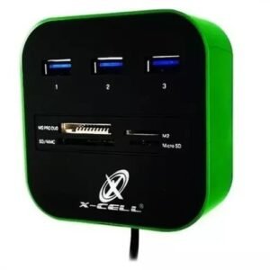 Hub Usb 2.0 C/ 3 Portas Usb E Leitor De Cartão - Xcell
