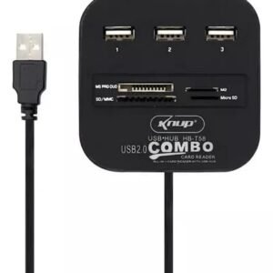 Hub Usb 2.0 C/ 3 Portas Usb E Leitor De Cartão - Kp - T117 - Knup