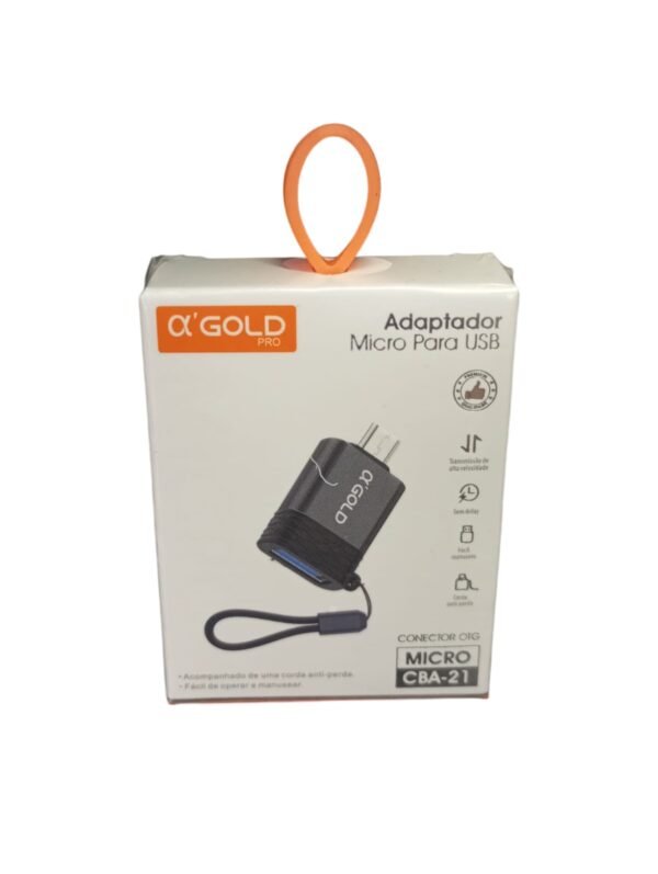 Adaptador Otg Usb Femea V8 Macho - Cba-21 - A'gold
