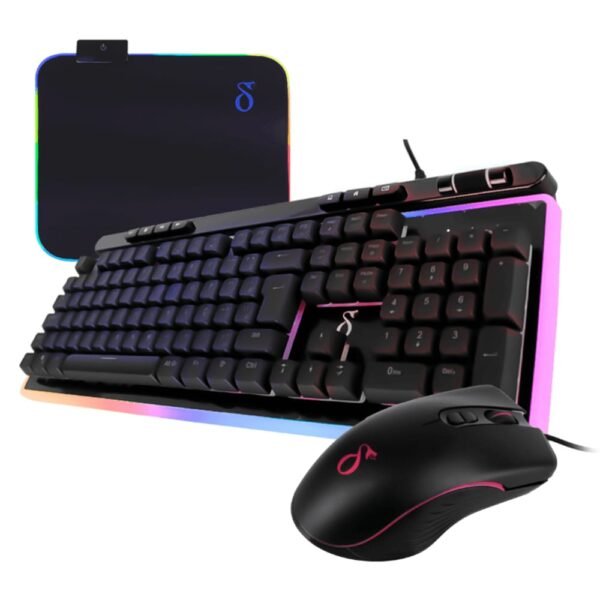 Kit Teclado, Mouse Gamer E Mousepad Rgb - Vk-0301 - Delta