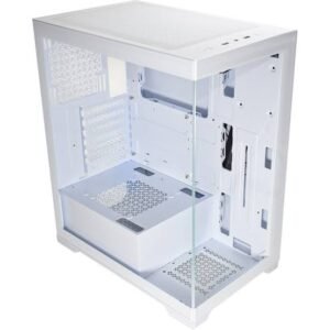 Gabinete Gamer Aquário White Microposeidon Cg-Xxh5 - Kmex (Com Fans E Fonte De 500w)