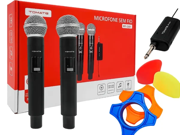 Microfone Duplo c/ Transmissor - Mt-2301 - Tomate
