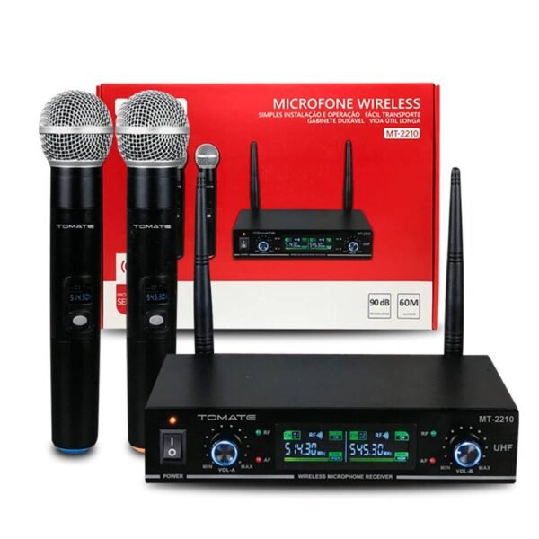 Microfone Digital Sem Fio 60m 90db - Mt-2210 -Tomate