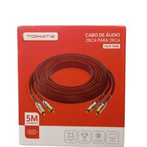 Cabo de Audio 2 rca p/ 2 rca 5m - Mcb-046b - Tomate