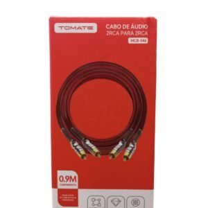 Cabo de Audio 2 rca p/ 2 rca 0.9m - Mcb-046 - Tomate