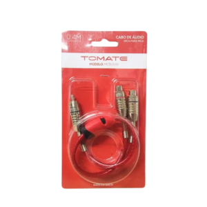 Cabo de Áudio 2 x Rca Macho 1 x Rca Fêmea - Mcb-049 - Tomate