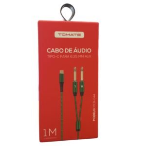 Cabo de Áudio Adaptador Tipo C p/ 2P10 6.35mm AUX TOMATE MCB-044