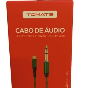 Cabo de Áudio USB Tipo C p/ p10 6.35mm AUX 1m - MCB-045 -Tomate