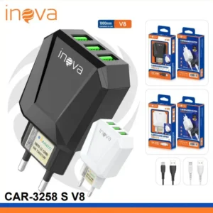 Carregador 3 USB 5.1A V8 - Inova - CAR-3258S