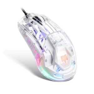 Mouse Gamer 12800dpi Transparente RGB - MO-TGR004 - Revenger