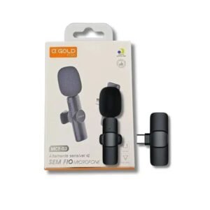 Microfone Sem Fio Duplo Tipo-C - A'Gold - MCF-07