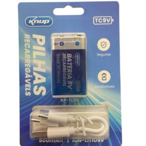 Bateria Recarregavel 9v c/ Cabo - Knup