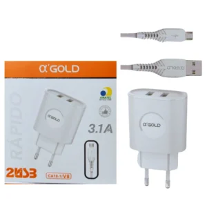 Kit Carregador Rápido V8 3.1A Cabo USB - A'Gold - Ca18-1