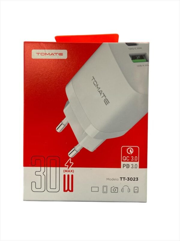 Fonte Turbo USB-C e USB 30w - Tt-3023 - Tomate