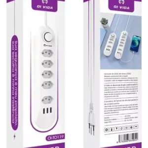 Extensão 5 Saídas e 3 USB - OI-TO119 - Oi Vida