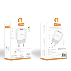 Kit Carregador Turbo 30W USB V8 - A'gold - CA31-5