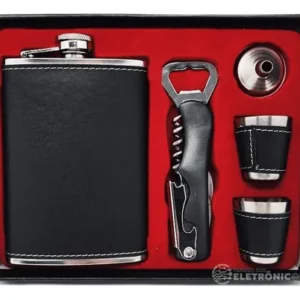 Kit Cantil c/ 2 Copos Shot - Funil - Abridor de Garrafa 4 em 1 - Estampado