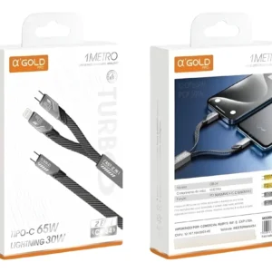 Cabo Tipo-C p/ Lightining 30w e Tipo-C 65w - Cb-34 - A'Gold