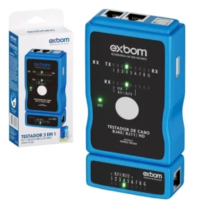 Testador De Cabo De Rede Rj45-Rj11-USB A B Portatil Fepro-tr330 - Exbom