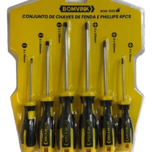 Kit de Chaves De Fenda E Phillips 6 Peças - Bom-3120 - Bomvink